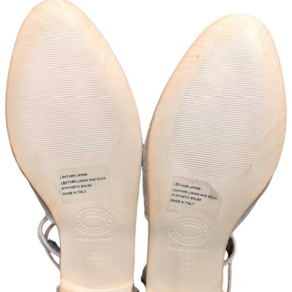 Sundance Shimmer Gold Closed Toe Ankle Wrap Sandals - Gold/Nude - 40 - Picture 9 of 9